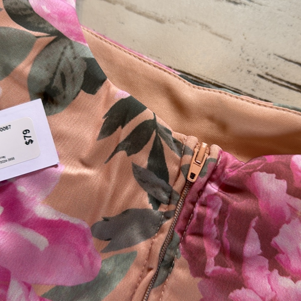 Wedding guest vibes! NWT pink floral midi dress Premier Amour brand - Picture 11 of 11